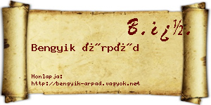 Bengyik Árpád névjegykártya