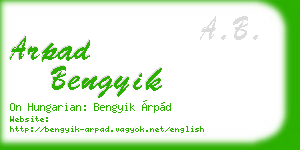 arpad bengyik business card